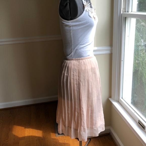 Unworn, Rare! Silk pale pink pleated midi skirt - Picture 5 of 7